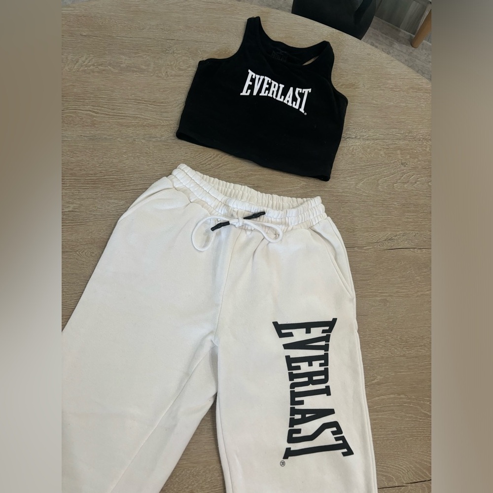 Everlast Black Top and White Joggers Set